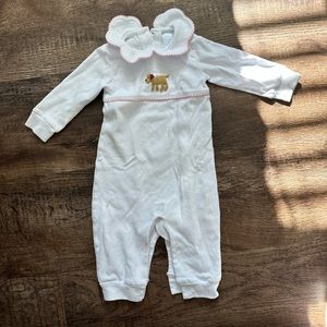 Little English Girl Lab crochet playsuit